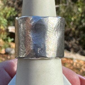 Saundra Messinger Wide Band Ring Princess Cut Diamond